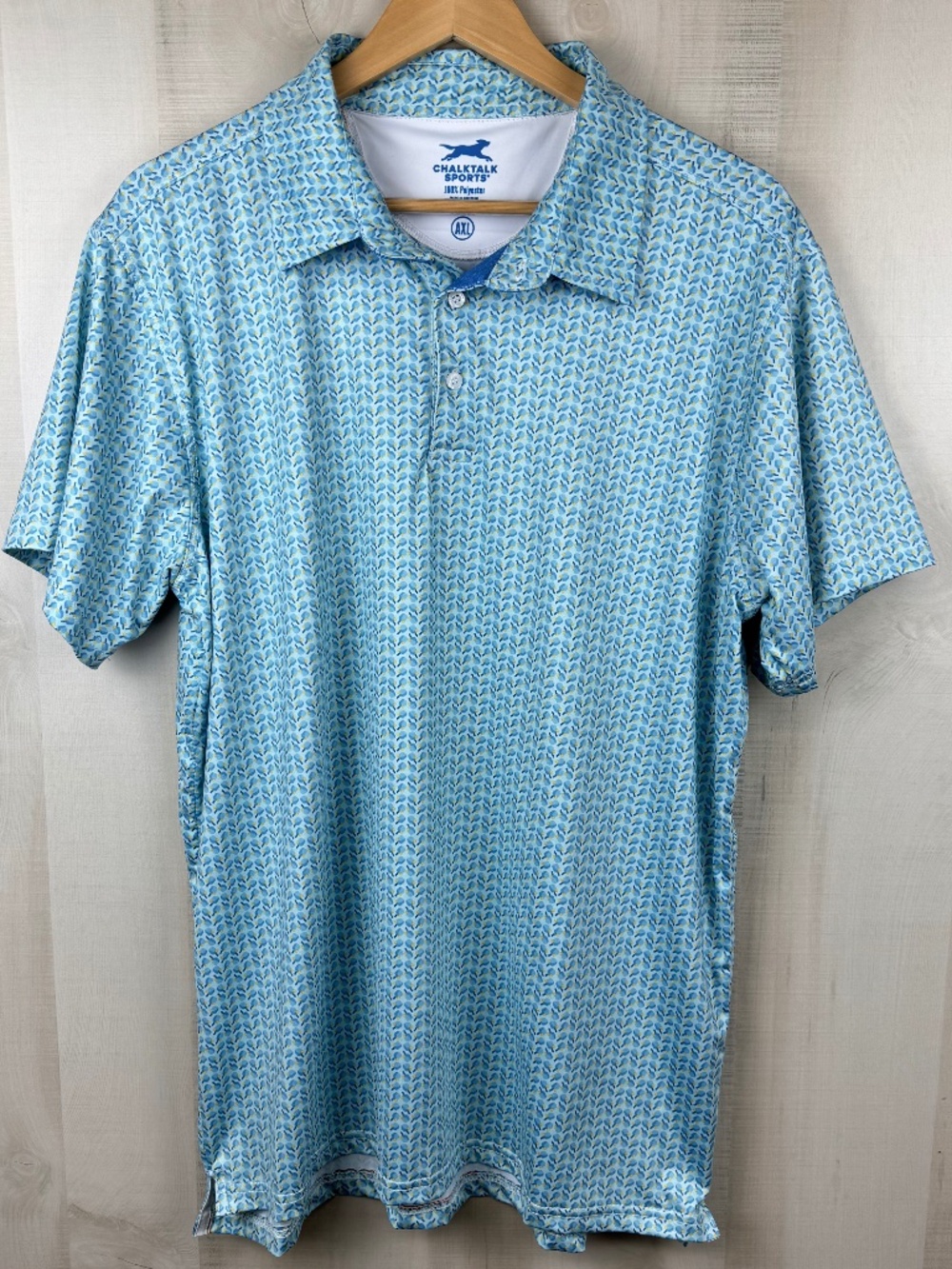 Chalktalk Sports Men’s Short Sleeve Polo Pickleball Paddles All Over Print XL